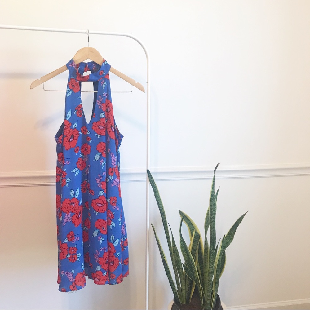 🚌 Jodi Kristopher | Blue Floral Dress XS